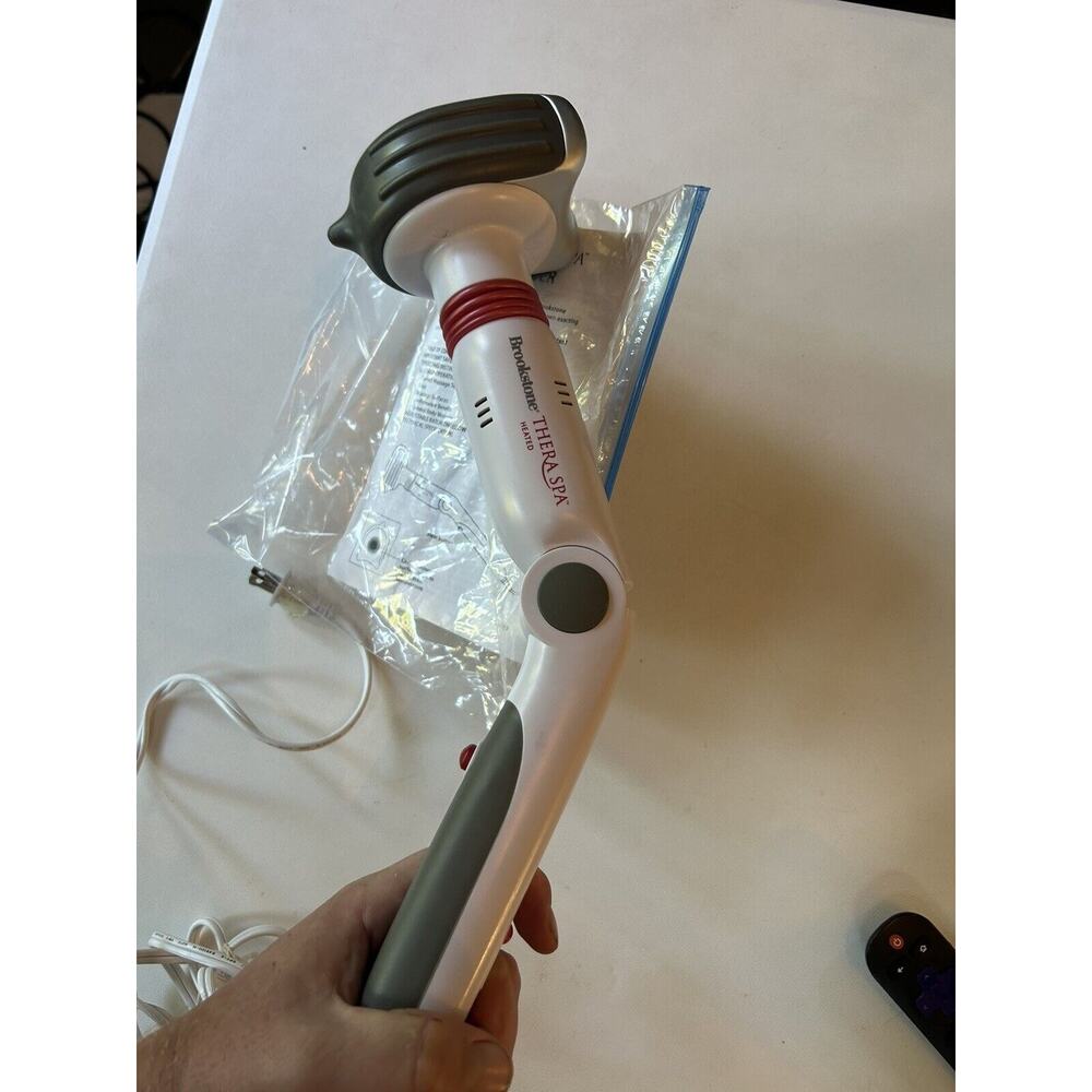 Brookstone THERA SPA Adjustable 2 Speed Heated Hand Held Massager Tested Working